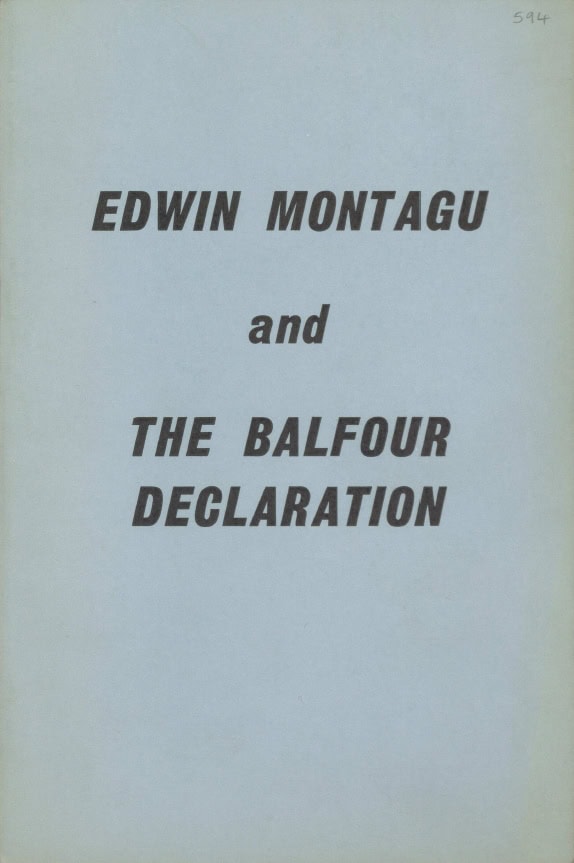 Book Cover of EDWIN MONTAGU AND THE BALFOUR DECLARATION