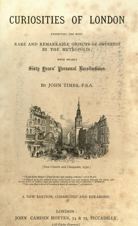 Book Cover of CURIOSITIES OF LONDON; EXHIBITING THE MOST RARE AND REMARKABLE OBJECTS OF INTEREST IN THE METROPOLIS