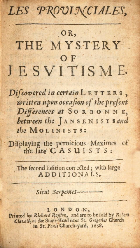 Book Cover of LES PROVINCIALES; OR, THE MYSTERY OF JESUITISM
