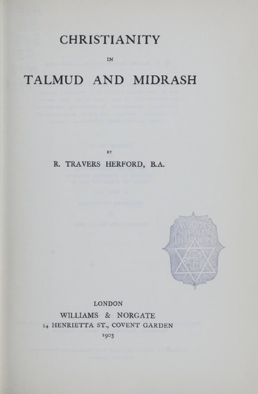 Book Cover of CHRISTIANITY IN TALMUD AND MIDRASH
