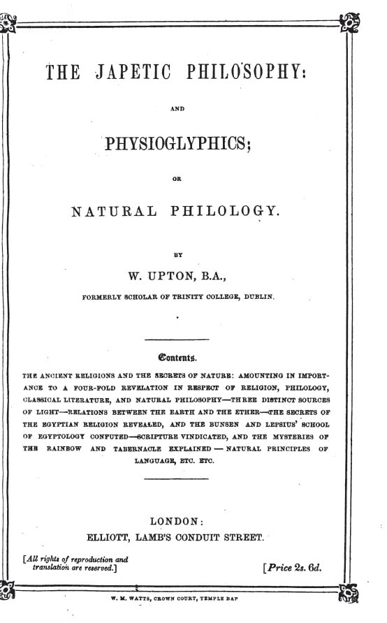 Book Cover of THE JAPETIC PHILOSOPHY: AND PHYSIOGLYPHICS; OR, NATURAL PHILOLOGY IS A BOOK