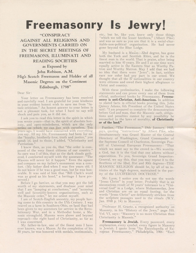 Book Cover of FREEMASONRY IS JEWRY!