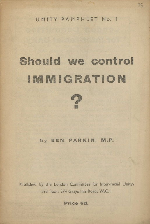 Book Cover of SHOULD WE CONTROL IMMIGRATION ?