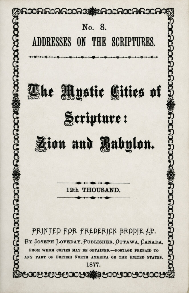 Book Cover of THE MYSTIC CITIES OF SCRIPTURE: ZION AND BABYLON