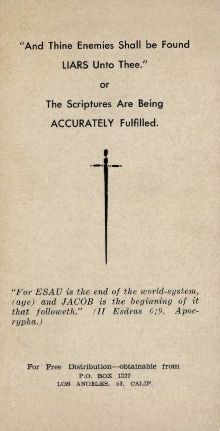 Book Cover of “AND THINE ENEMIES SHALL BE FOUND LIARS UNTO THEE”, OR, THESCRIPTURES ARE BEING ACCURATELY FULFILLED