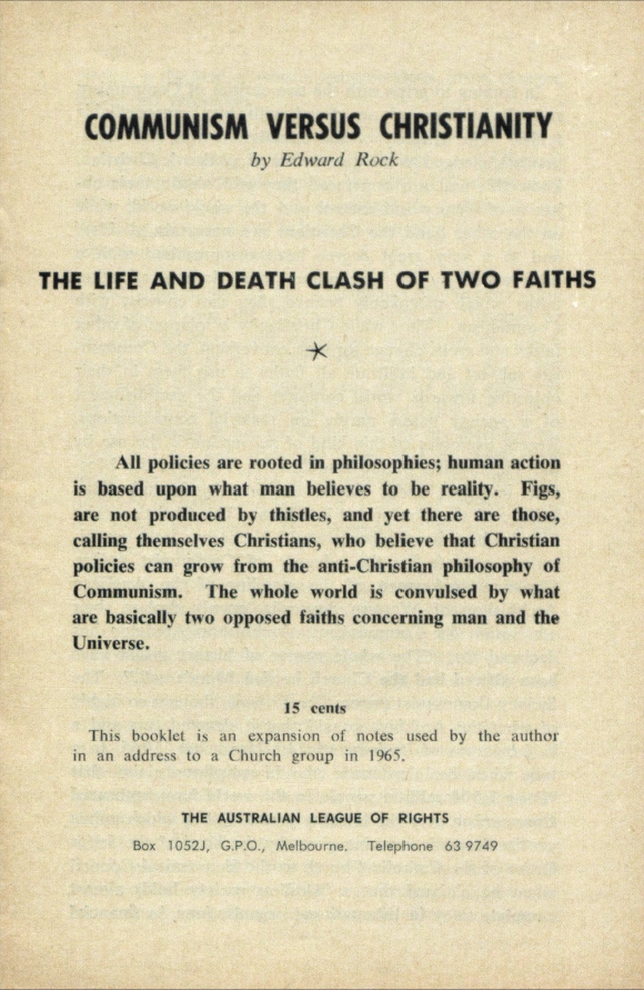 Book Cover of COMMUNISM VERSUS CHRISTIANITY: THE LIFE AND DEATH CLASH OF TWO FAITHS