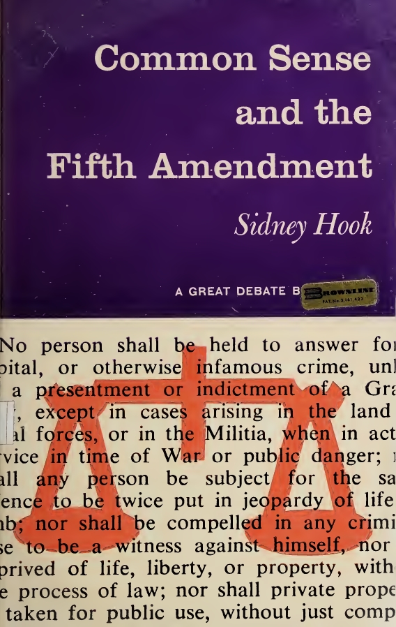 Book Cover of COMMON SENSE AND THE FIFTH AMENDMENT