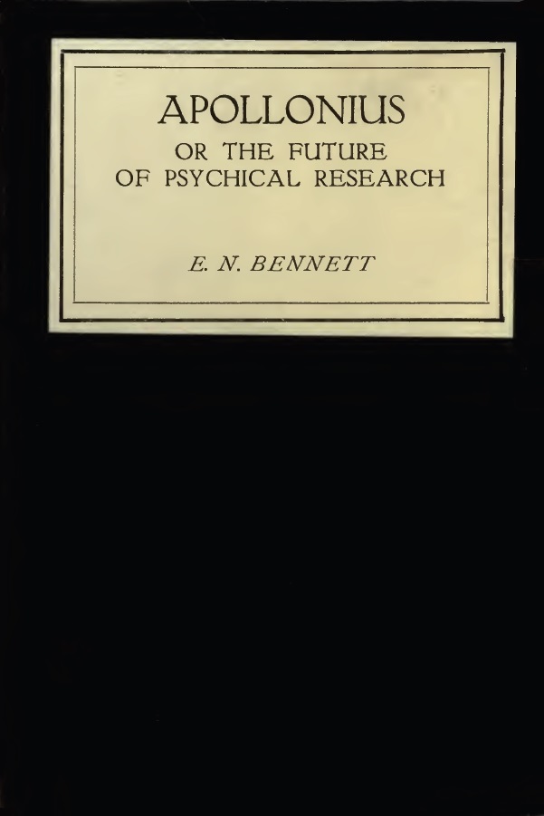 Book Cover of APOLLONIUS; OR, THE PRESENT AND FUTURE OF PSYCHICAL RESEARCH