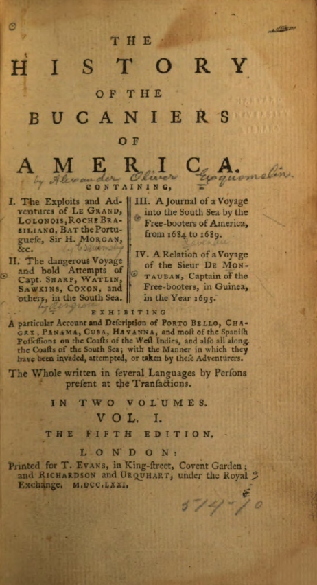 Book Cover of THE HISTORY OF THЕ BUCANIERS OF AMERICA