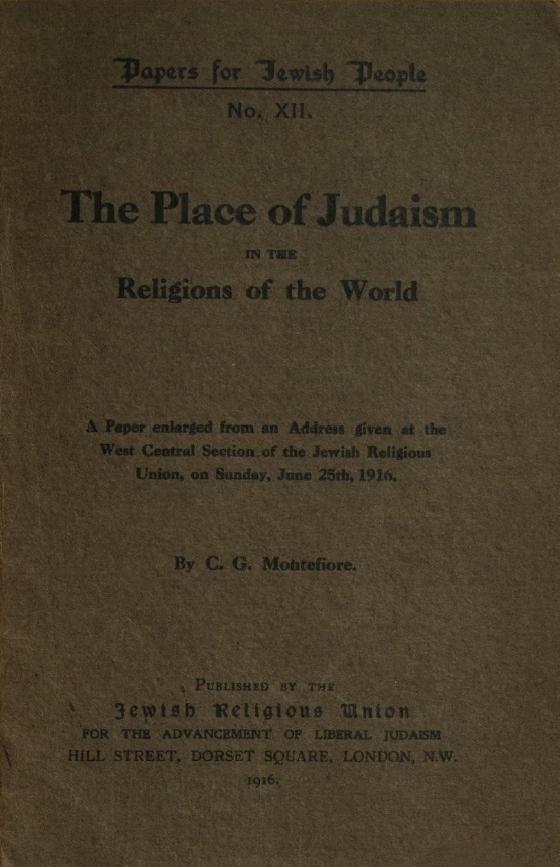 Book Cover of THE PLACE OF JUDAISM IN THE RELIGIONS OF THE WORLD