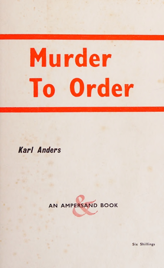 Book Cover of MURDER TO ORDER