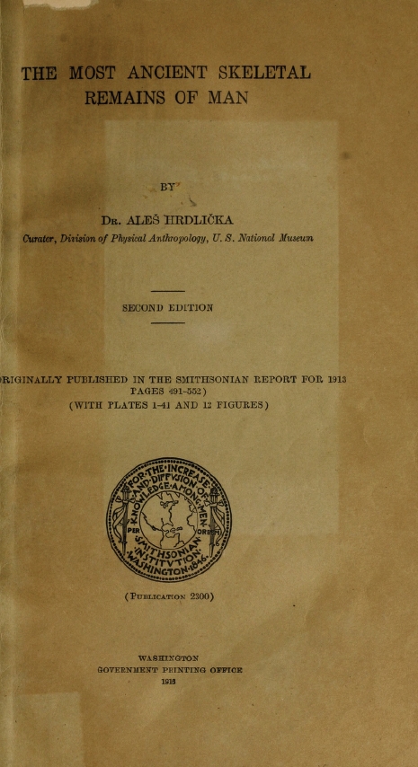 Book Cover of THE MOST ANCIENT SKELETAL REMAINS OF MAN