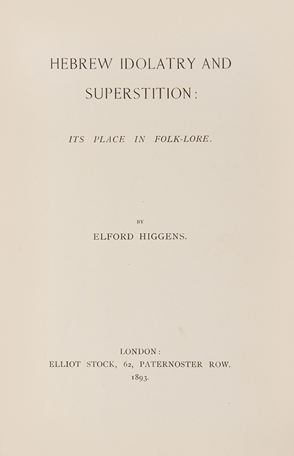 Book Cover of HEBREW IDOLATRY AND SUPERSTITION: ITS PLACE IN FOLK-LORE