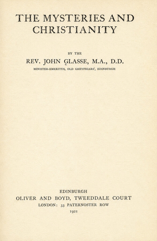Book Cover of THE MYSTERIES AND CHRISTIANITY