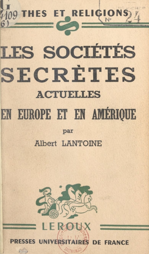 Book Cover of LES SOCIÉTÉS SECRÈTES ACTUELLES EN EUROPE ET EN AMÉRIQUE