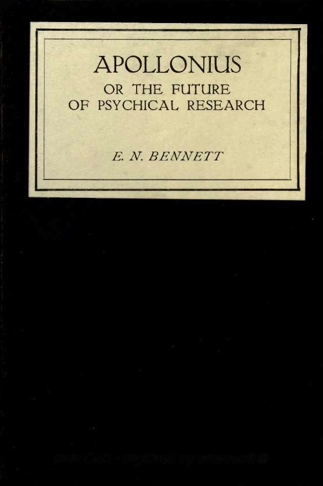 Book Cover of APOLLONIUS; OR, THE PRESENT AND FUTURE OF PSYCHICAL RESEARCH