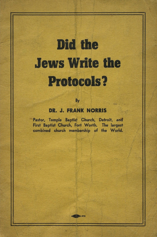 Book Cover of DID THE JEWS WRITE THE PROTOCOLS?