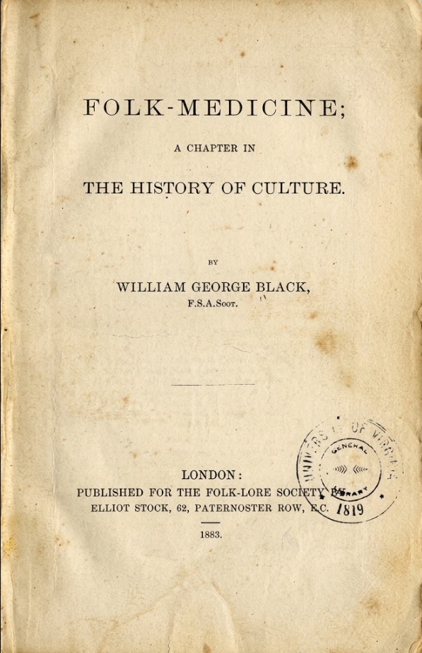 Book Cover of FOLK-MEDICINE: A CHAPTER IN THE HISTORY OF CULTURE