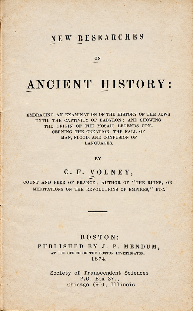 Book Cover of NEW RESEARCHES ON ANCIENT HISTORY