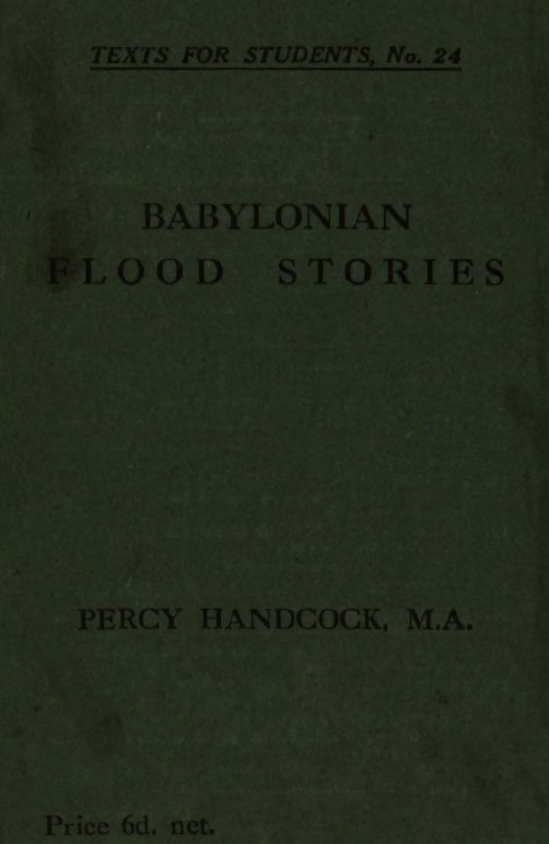 Book Cover of BABYLONIAN FLOOD STORIES
