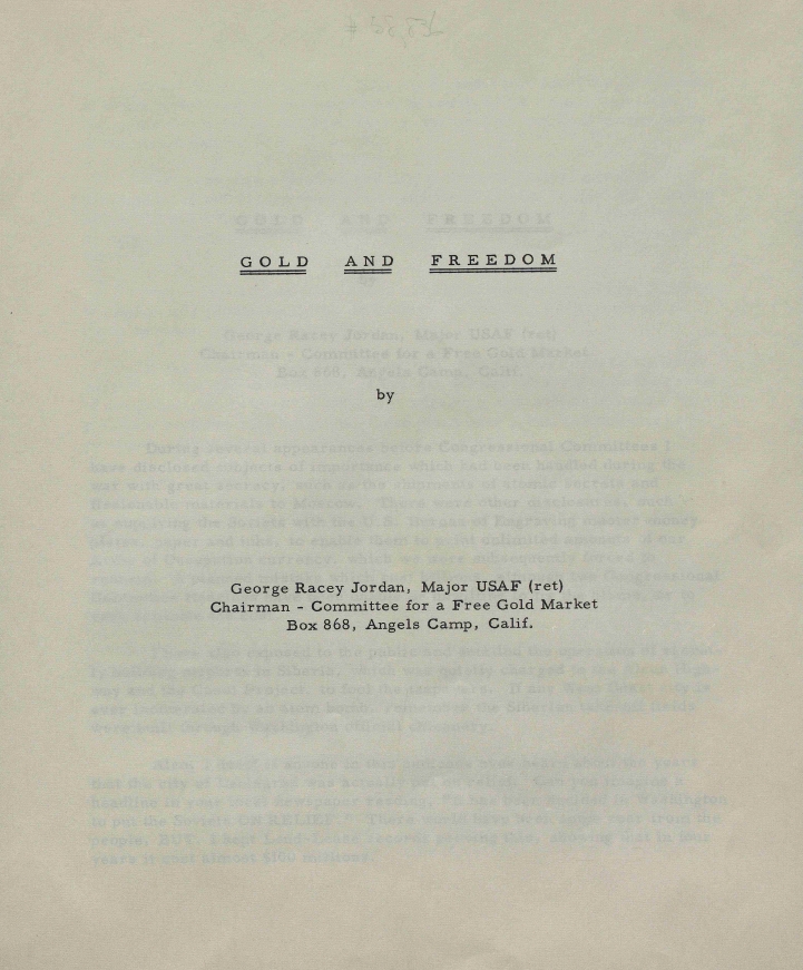 Book Cover of GOLD AND FREEDOM
