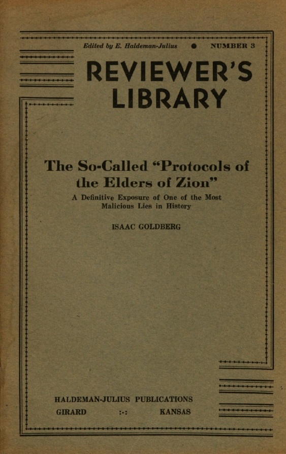 Book Cover of THE SO-CALLED “PROTOCOLS OF THE ELDERS OF ZION”: A DEFINITIVE EXPOSURE OF ONE OF THE MOST MALICIOUS LIES IN HISTORY