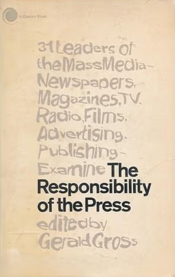 Book Cover of THE RESPONSIBILITY OF THE PRESS