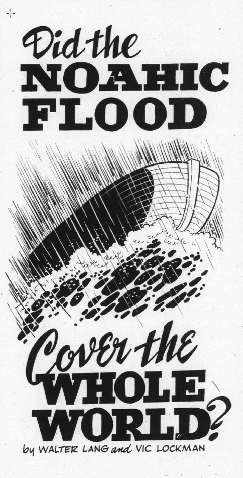 Book Cover of DID THE NOAHIC FLOOD COVER THE WHOLE WORLD?