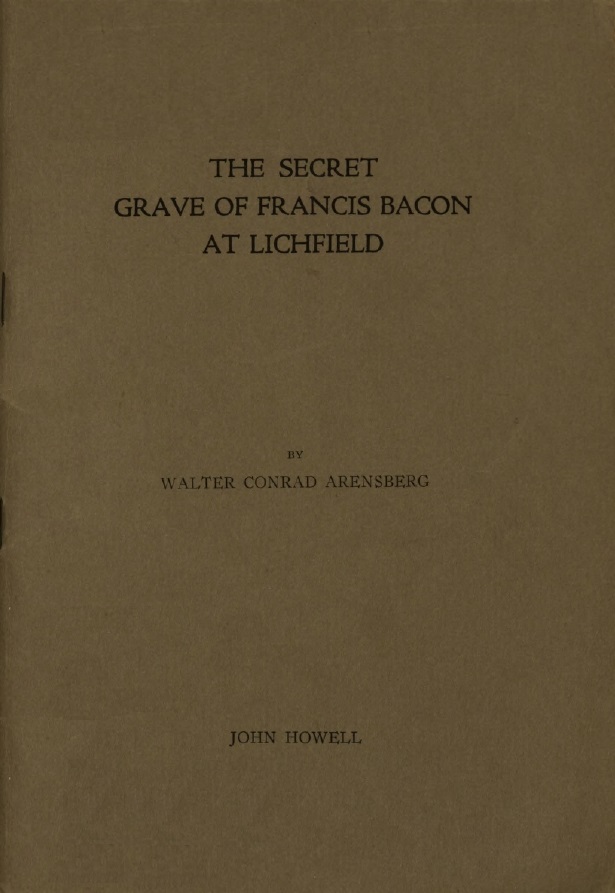 Book Cover of THE SECRET GRAVE OF FRANCIS BACON AT LICHFIELD