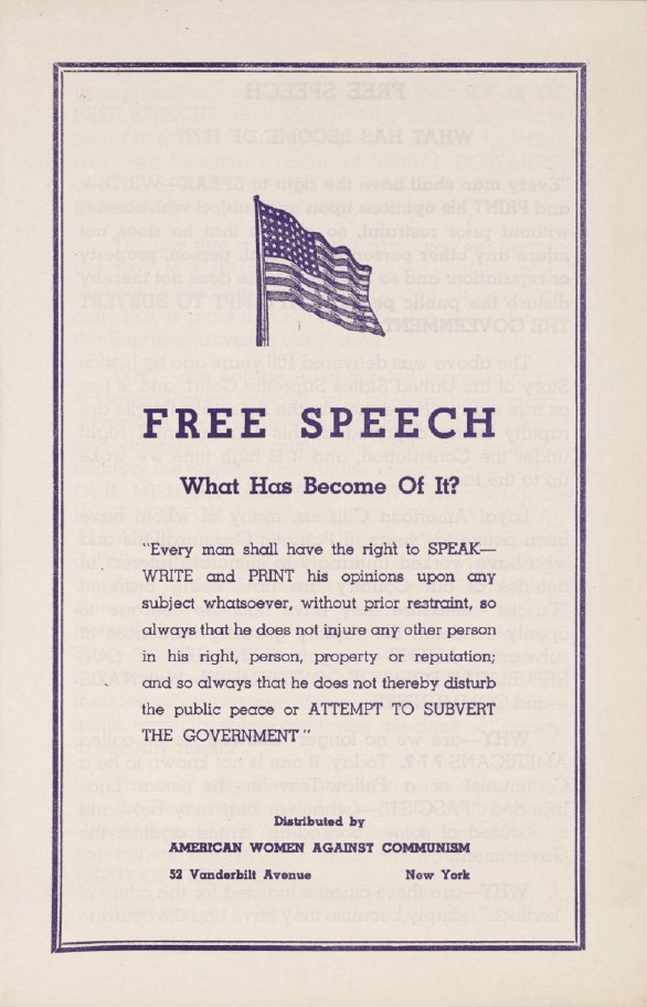 Book Cover of FREE SPEECH; WHAT HAS BECOME OF IT?