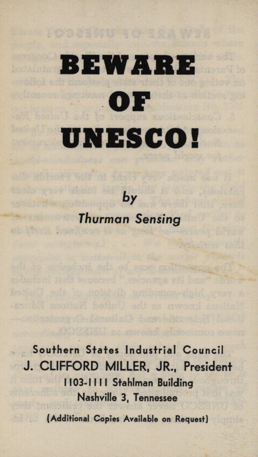 Book Cover of BEWARE OF UNESCO !