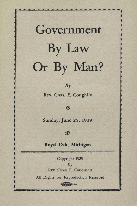 Book Cover of GOVERNMENT BY LAW OR BY MAN?