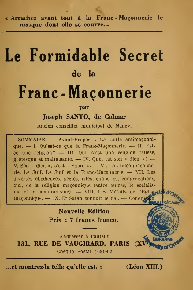 Book Cover of LE FORMIDABLE SECRET DE LA FRANC -MAÇONNERIE