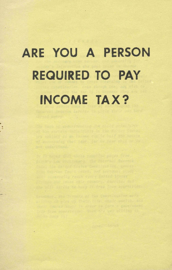 Book Cover of ARE YOU A PERSON REQUIRED TO PAY INCOME TAX?