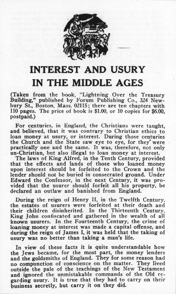 Book Cover of INTEREST AND USURY IN THE MIDDLE AGES