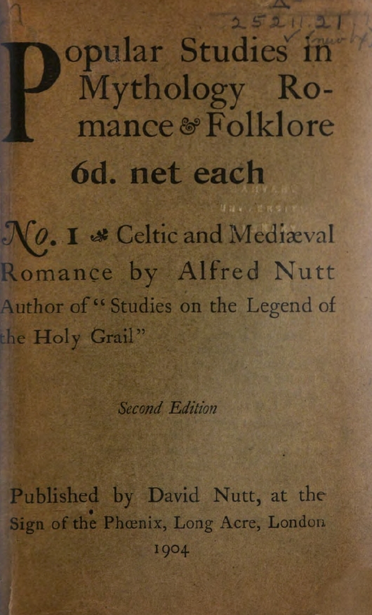 Book Cover of THE INFLUENCE OF CELTIC UPON MEDIÆVAL ROMANCE
