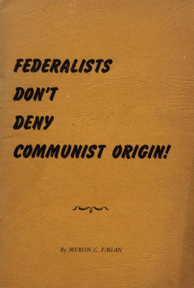 Book Cover of FEDERALISTS DON’T DENY COMMUNIST ORIGIN!