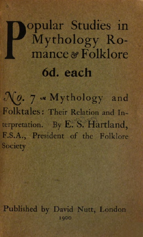 Book Cover of MYTHOLOGY AND FOLKTALES: THEIR RELATION AND THEIR INTERPRETATION