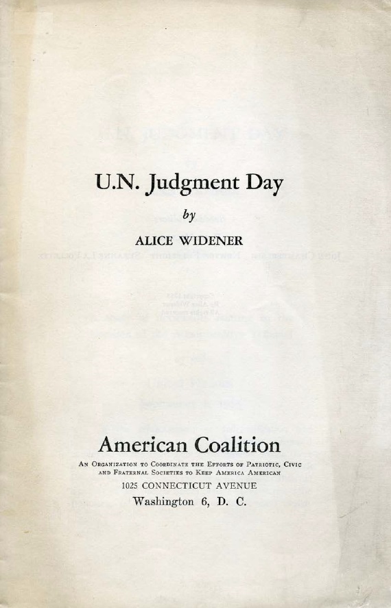 Book Cover of U.N. JUDGEMENT DAY