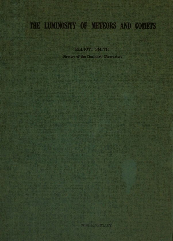 Book Cover of THE LUMINOSITY OF METEORS, COMETS, AND THE SOLAR CORONA OF METEOR TRAINS, FIRE BALLS, THE AURORA BOREALIS , ZODIACAL LIGHT AND GEGENSCHEIN