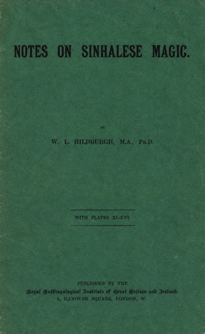 Book Cover of NOTES ON SINHALESE MAGIC