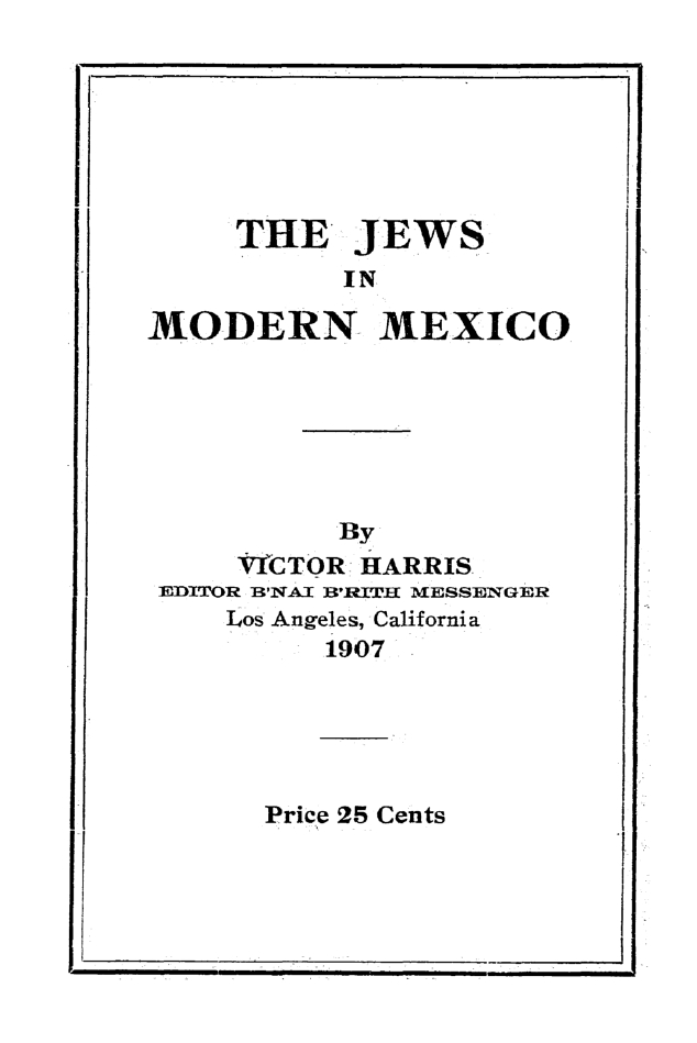 Book Cover of THE JEWS IN MODERN MEXICO