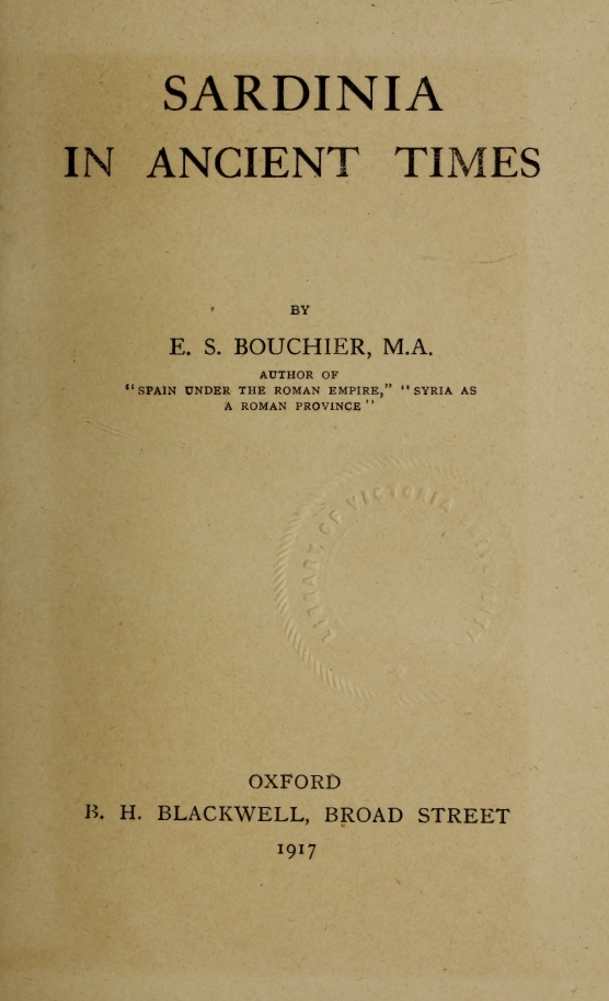 Book Cover of SARDINIA IN ANCIENT TIMES