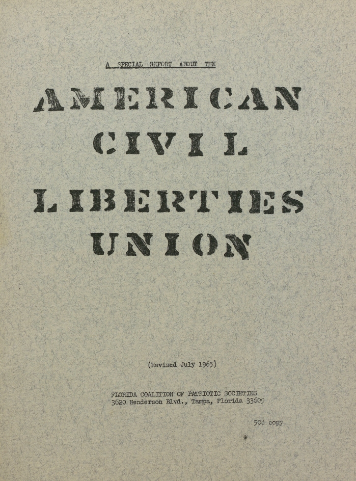 Book Cover of A SPECIAL REPORT ABOUT THE AMERICAN CIVIL LIBERTIES UNION
