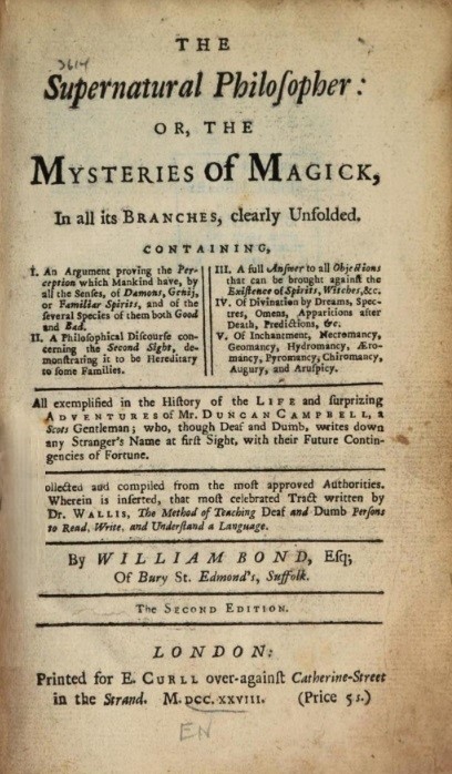 Book Cover of THE SUPERNATURAL PHILOSOPHER; OR, THE MYSTERIES OF MAGICK, IN ALL ITS BRANCHES
