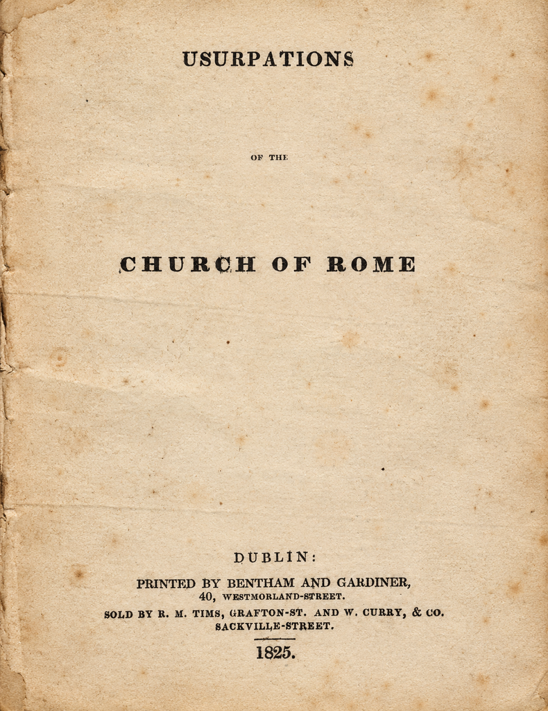 Book Cover of USURPATIONS OF THE CHURCH OF ROME