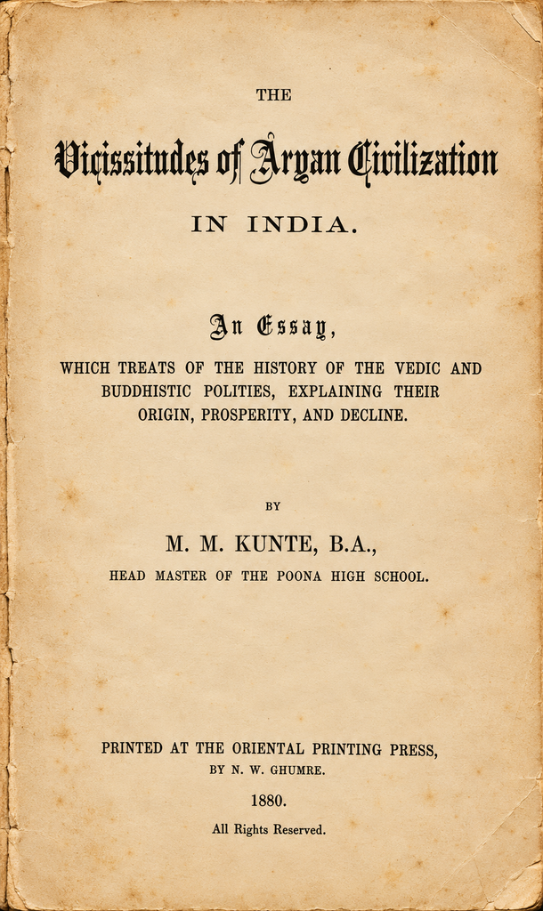 Book Cover of THE VICISSITUDES OF ARYAN CIVILIZATION IN INDIA