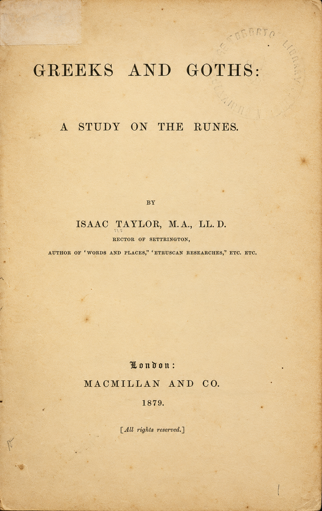 Book Cover of GREEKS AND GOTHS: A STUDY ON THE RUNES