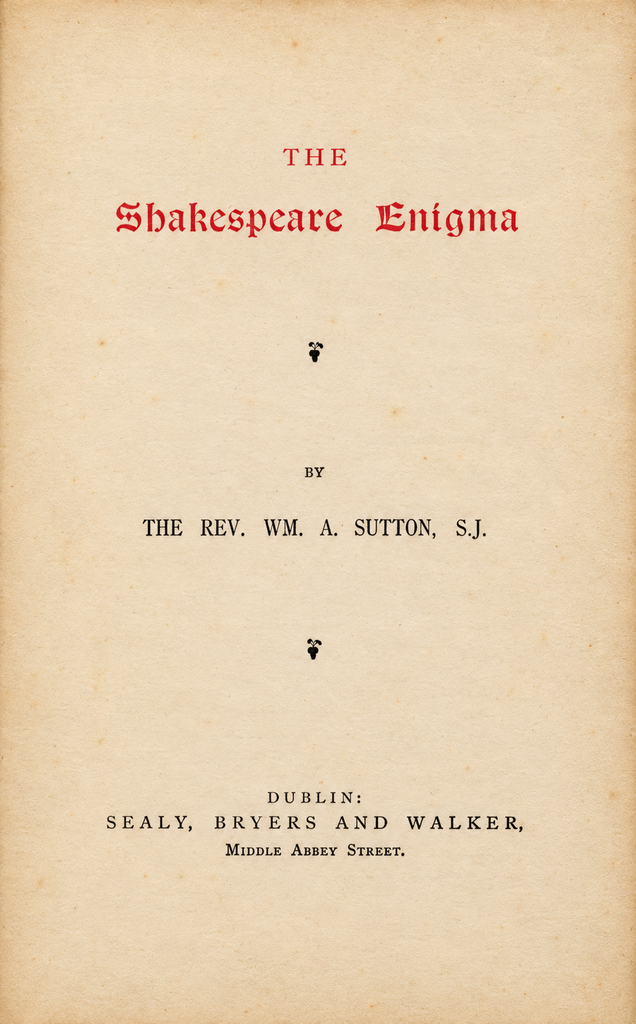 Book Cover of THE SHAKESPEARE ENIGMA