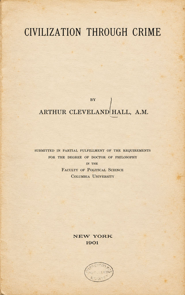 Book Cover of CIVILIZATION THROUGH CRIME